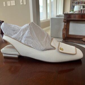 Franco Sarto Cream Slingback Flats